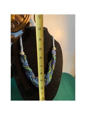 Sonoma Twisted Chunky Beaded Necklace Multicolored One Size Vintage Statement